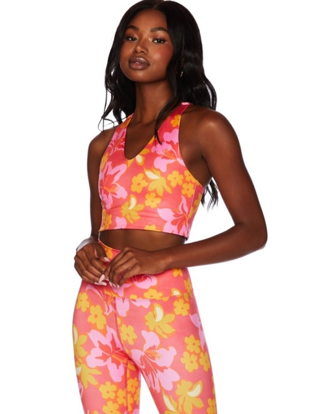 NWT Beach Riot Sport Ruby Hula Hawaiian Floral Ruby Sports Bra Leggings Set